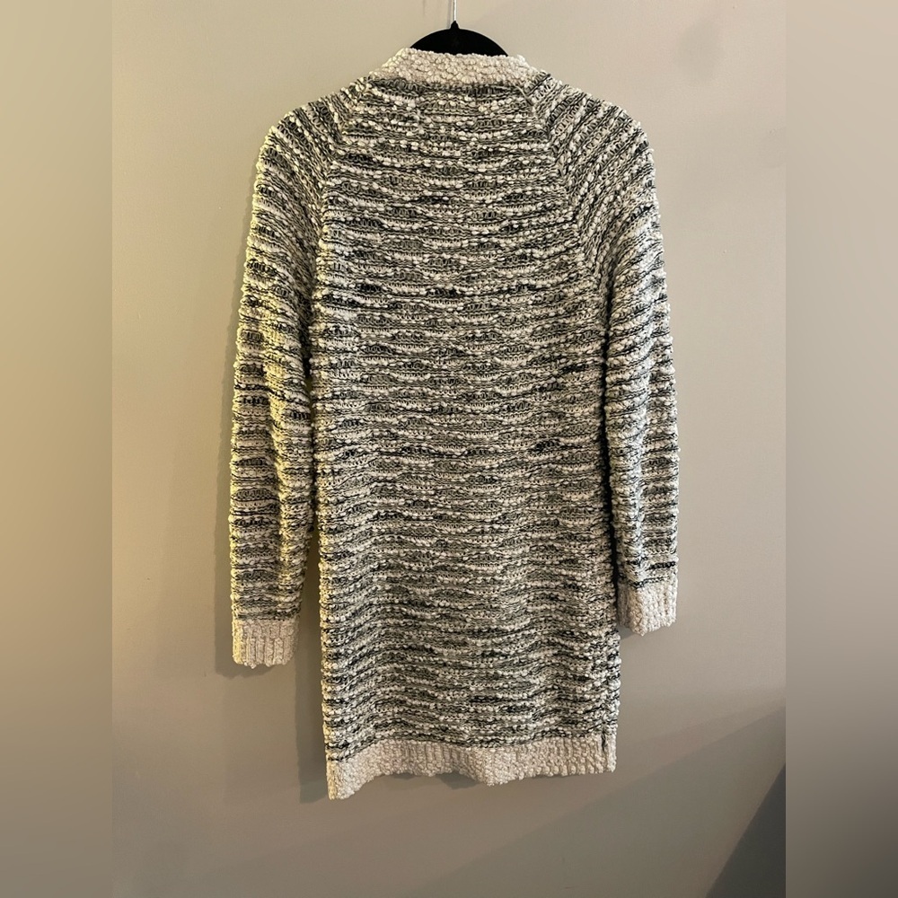 Paper Crane Long Cardigan Tan and Gray Knit Sweater with Pockets - Picture 5 of 5